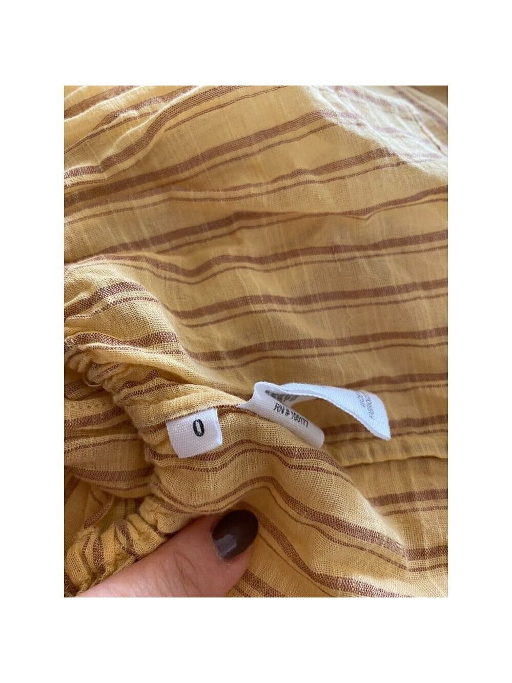 ULLA Johnson BNWOT Blouse "Kalila" V-Neck Stripe Sz 0 Striped Ruffles - Picture 9 of 10